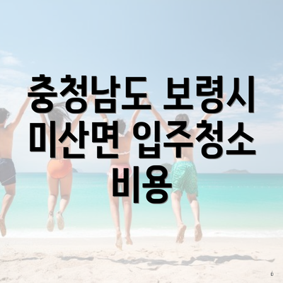 충청남도 보령시 미산면 입주청소 비용