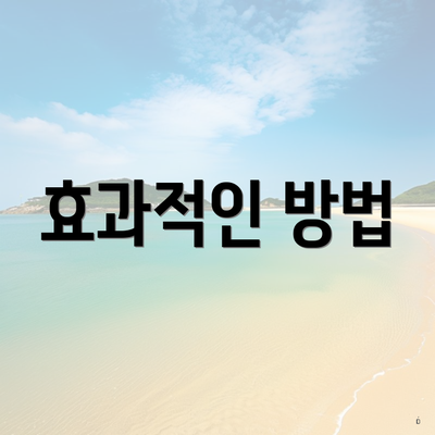 효과적인 방법