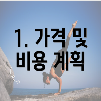 1. 가격 및 비용 계획