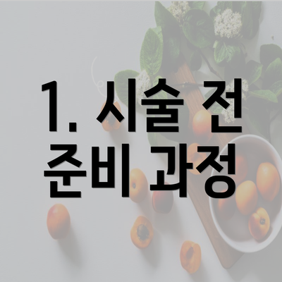 1. 시술 전 준비 과정