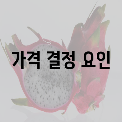 가격 결정 요인