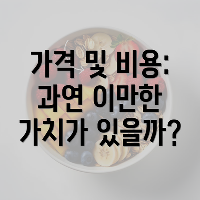 가격 및 비용: 과연 이만한 가치가 있을까?