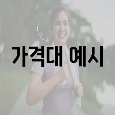 가격대 예시