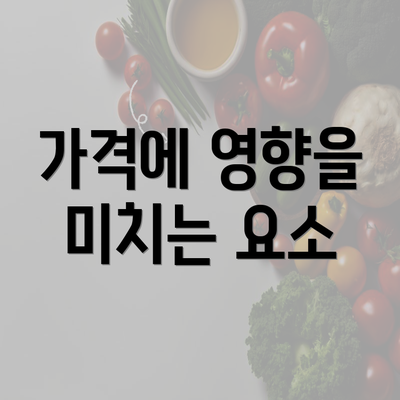 가격에 영향을 미치는 요소