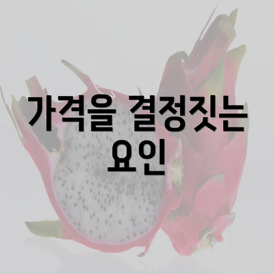 가격을 결정짓는 요인