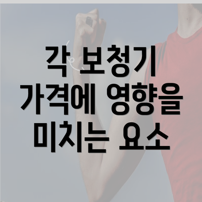 각 보청기 가격에 영향을 미치는 요소