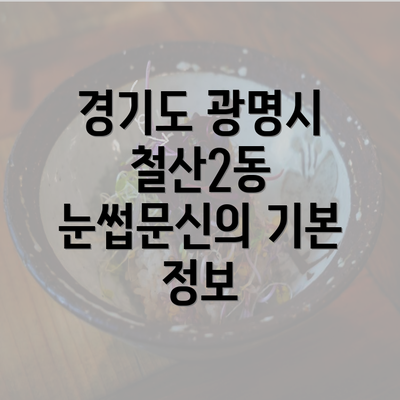 경기도 광명시 철산2동 눈썹문신의 기본 정보