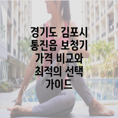 경기도 김포시 통진읍 보청기 가격 비교와 최적의 선택 가이드