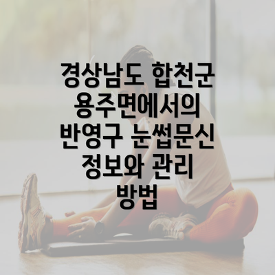 경상남도 합천군 용주면에서의 반영구 눈썹문신 정보와 관리 방법