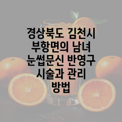 경상북도 김천시 부항면의 남녀 눈썹문신 반영구 시술과 관리 방법