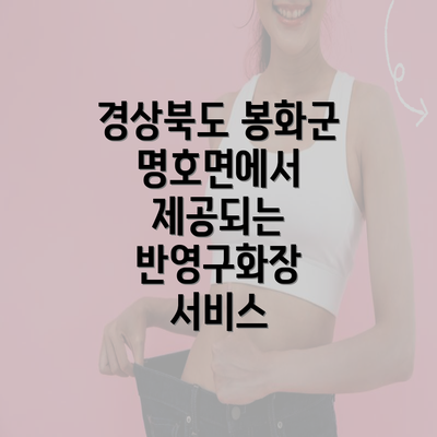 경상북도 봉화군 명호면에서 제공되는 반영구화장 서비스