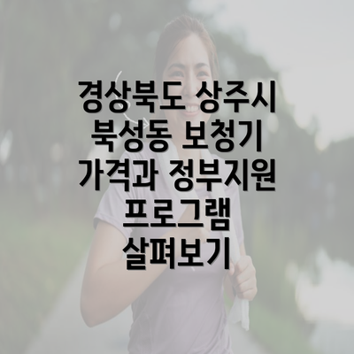 경상북도 상주시 북성동 보청기 가격과 정부지원 프로그램 살펴보기