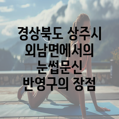 경상북도 상주시 외남면에서의 눈썹문신 반영구의 장점