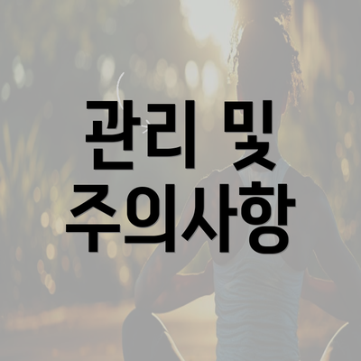 관리 및 주의사항