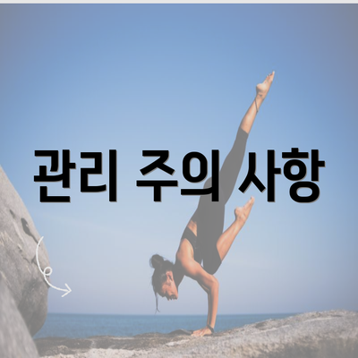 관리 주의 사항