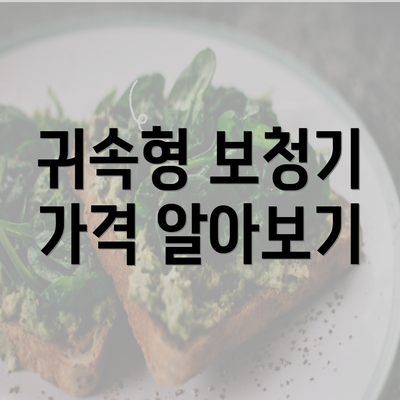 귀속형 보청기 가격 알아보기