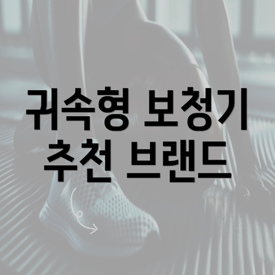 귀속형 보청기 추천 브랜드