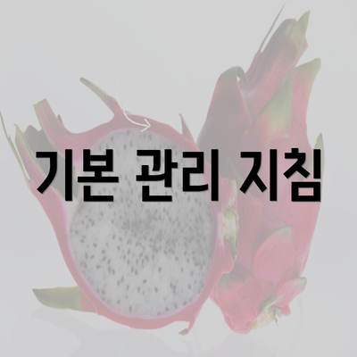 기본 관리 지침