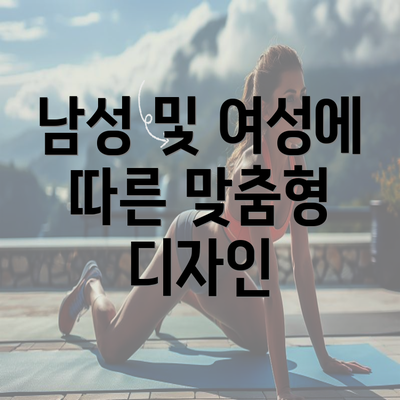 남성 및 여성에 따른 맞춤형 디자인