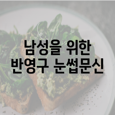 남성을 위한 반영구 눈썹문신