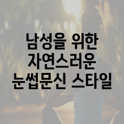 남성을 위한 자연스러운 눈썹문신 스타일