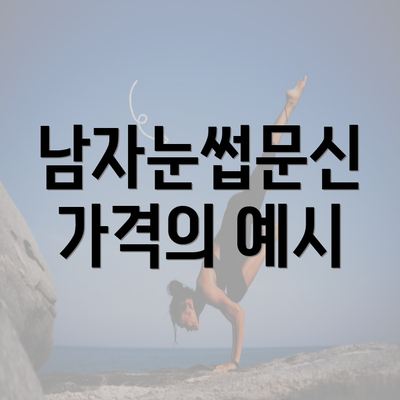 남자눈썹문신 가격의 예시