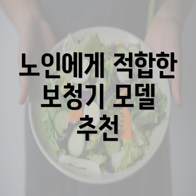 노인에게 적합한 보청기 모델 추천