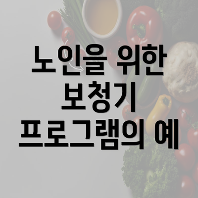 노인을 위한 보청기 프로그램의 예