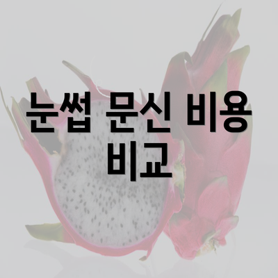 눈썹 문신 비용 비교