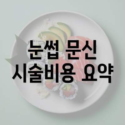 눈썹 문신 시술비용 요약