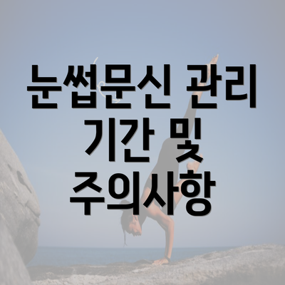 눈썹문신 관리 기간 및 주의사항