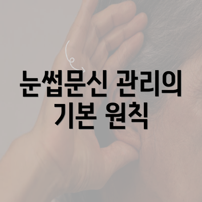 눈썹문신 관리의 기본 원칙