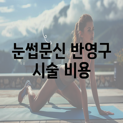 눈썹문신 반영구 시술 비용