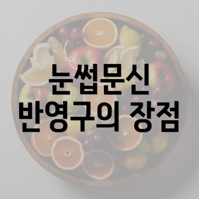 눈썹문신 반영구의 장점