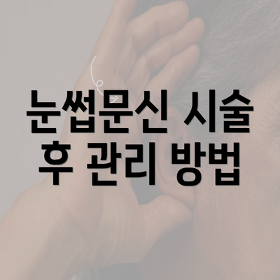 눈썹문신 시술 후 관리 방법