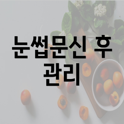 눈썹문신 후 관리