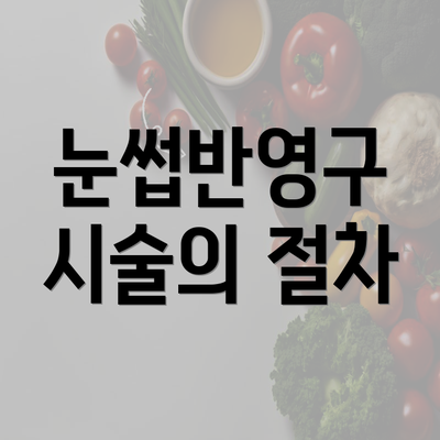 눈썹반영구 시술의 절차