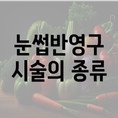 눈썹반영구 시술의 종류