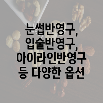 눈썹반영구, 입술반영구, 아이라인반영구 등 다양한 옵션