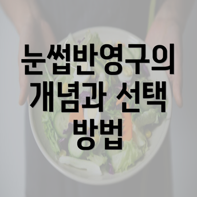 눈썹반영구의 개념과 선택 방법