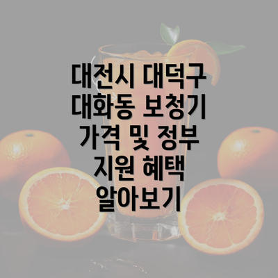 대전시 대덕구 대화동 보청기 가격 및 정부 지원 혜택 알아보기