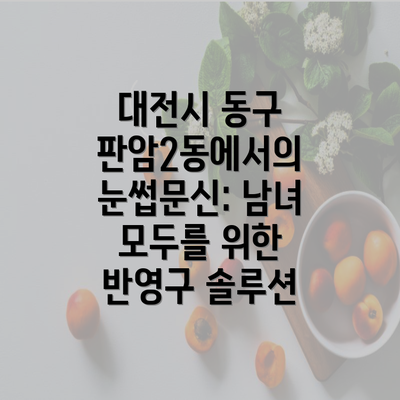 대전시 동구 판암2동에서의 눈썹문신: 남녀 모두를 위한 반영구 솔루션