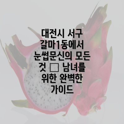 대전시 서구 갈마1동에서 눈썹문신의 모든 것 – 남녀를 위한 완벽한 가이드