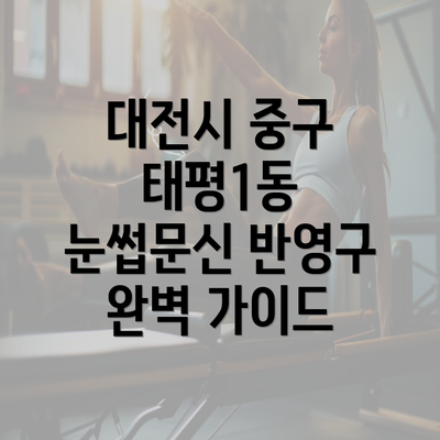 대전시 중구 태평1동 눈썹문신 반영구 완벽 가이드