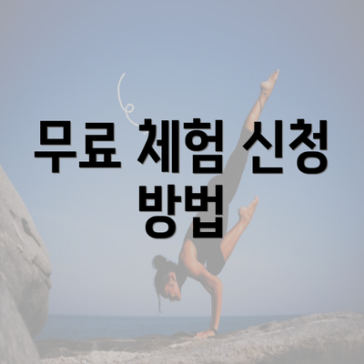 무료 체험 신청 방법