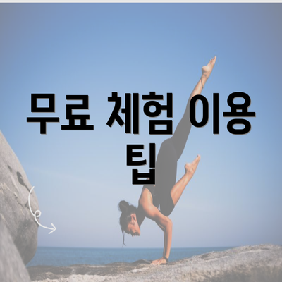 무료 체험 이용 팁