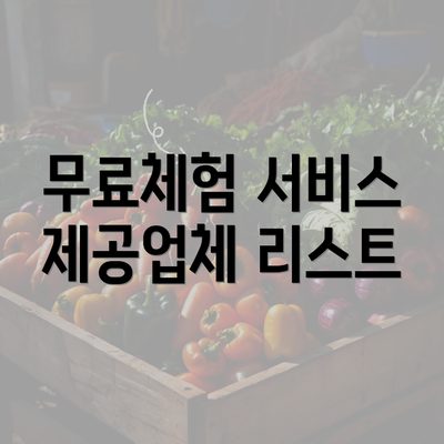 무료체험 서비스 제공업체 리스트