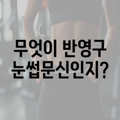 무엇이 반영구 눈썹문신인지?