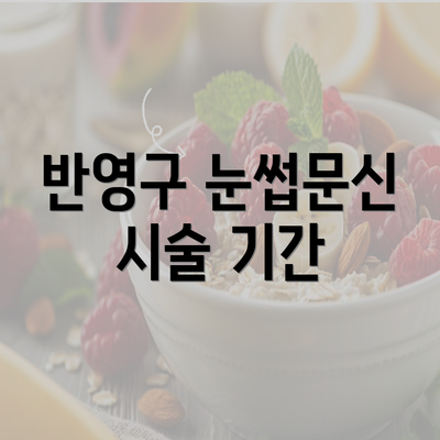 반영구 눈썹문신 시술 기간