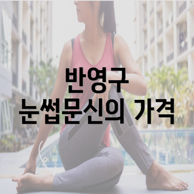 반영구 눈썹문신의 가격